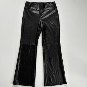 Vince Camuto Faux Leather Pants Sz‎ S Black Flare Moto Biker Baddie